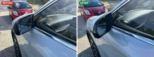 BYD Atto 3 side mirror before and after replacement by Car Mirror Man