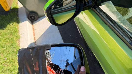 Real Car Mirror Man before and after mirror replacement