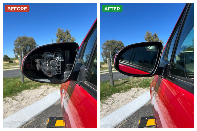 is it illegal to drive with a broken side mirror in NSW - cracked mirror glass replaced in Sydney