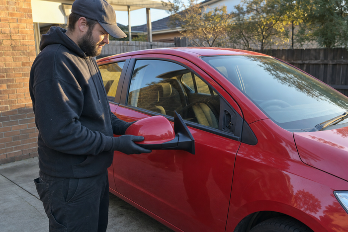Car Mirror Man, recent job photo