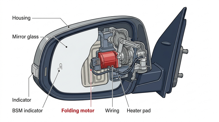 Mobile side mirror replacement technician at a customer home